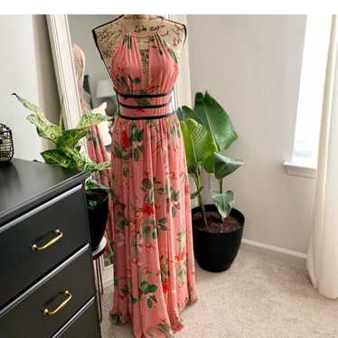 Express floral maxi dress with cut outs