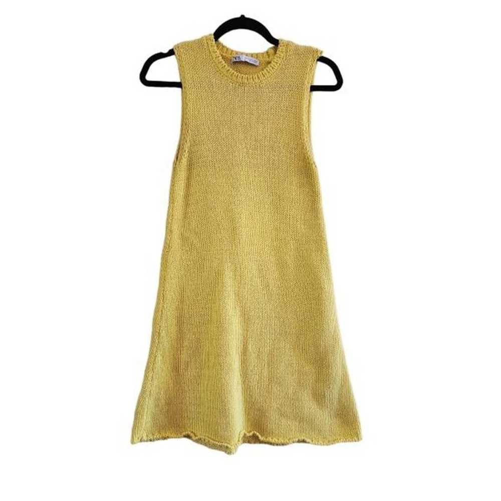 Zara bright yellow knit mini sweater dress size s… - image 2