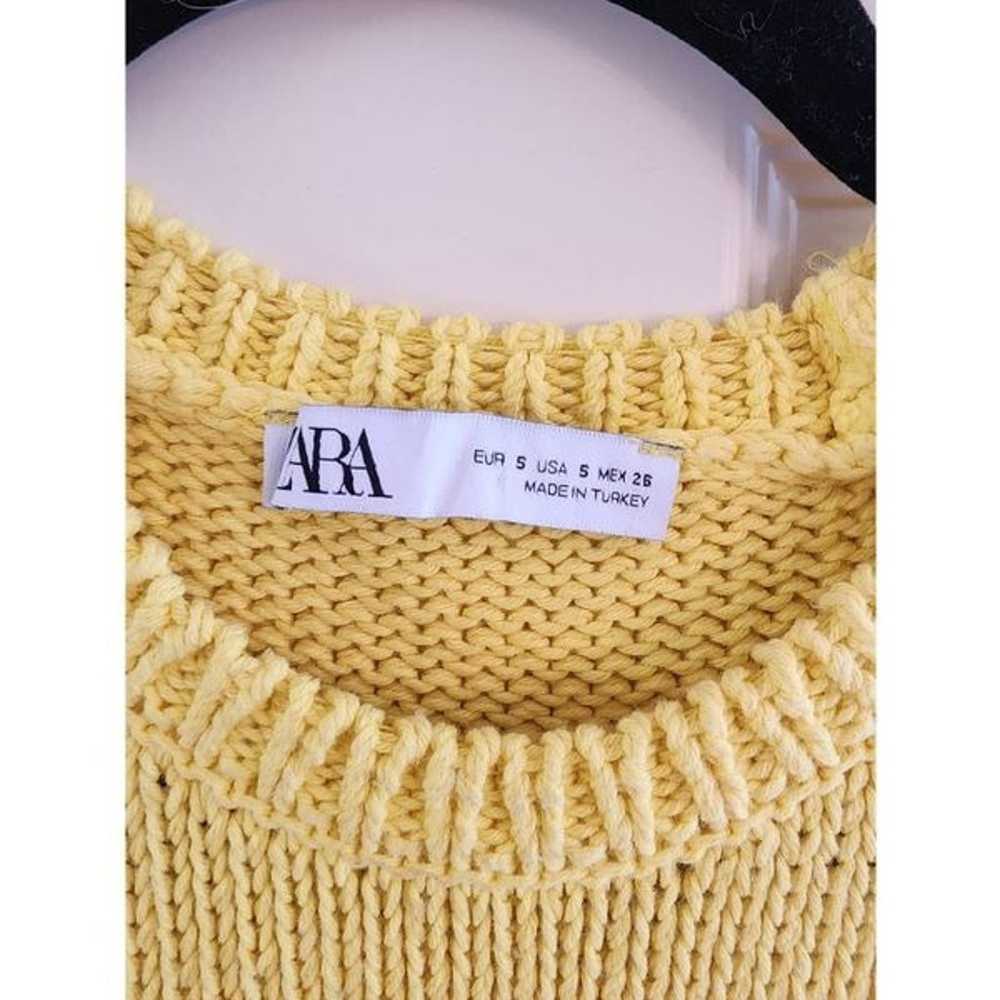 Zara bright yellow knit mini sweater dress size s… - image 4