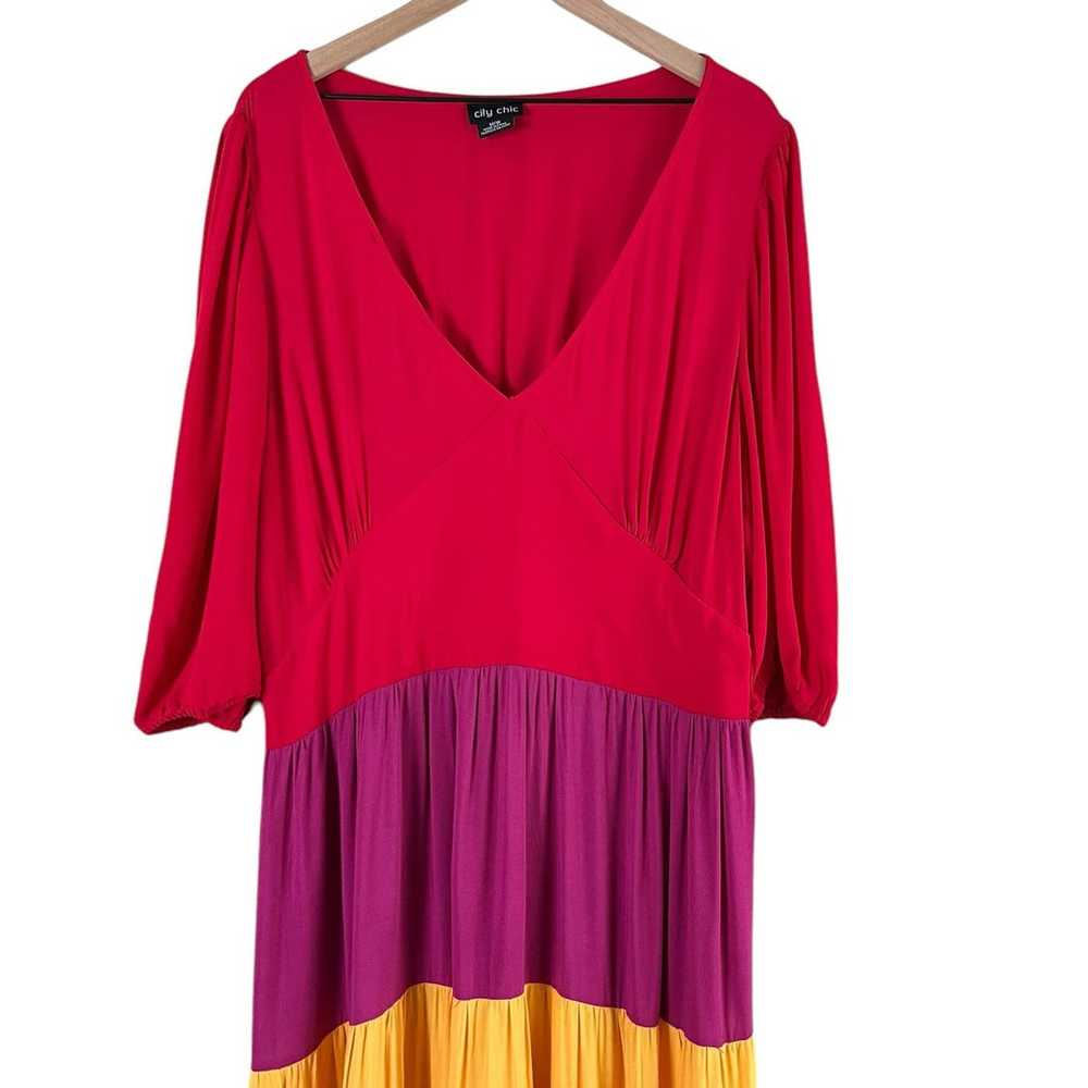 City Chic Willow Tiered Maxi Dress Puff Sleeves i… - image 3