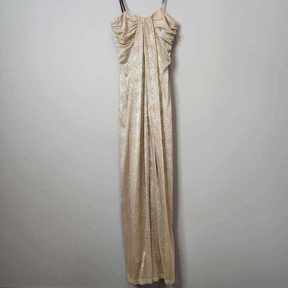 laundry by shelli segal gold metalic prom dress s… - image 3