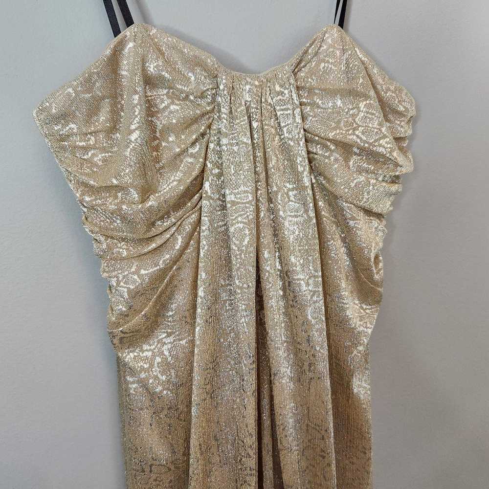 laundry by shelli segal gold metalic prom dress s… - image 4