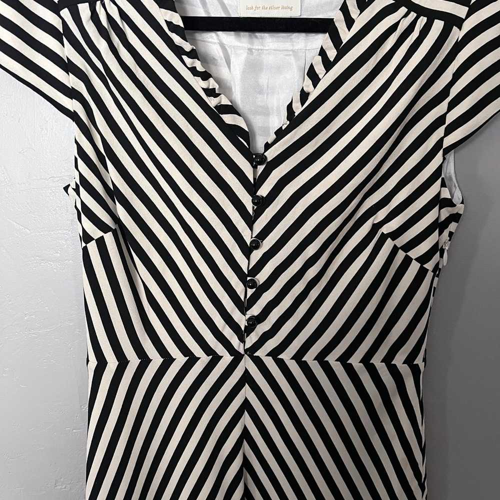 Kate spade silk striped button front sheath fit f… - image 2