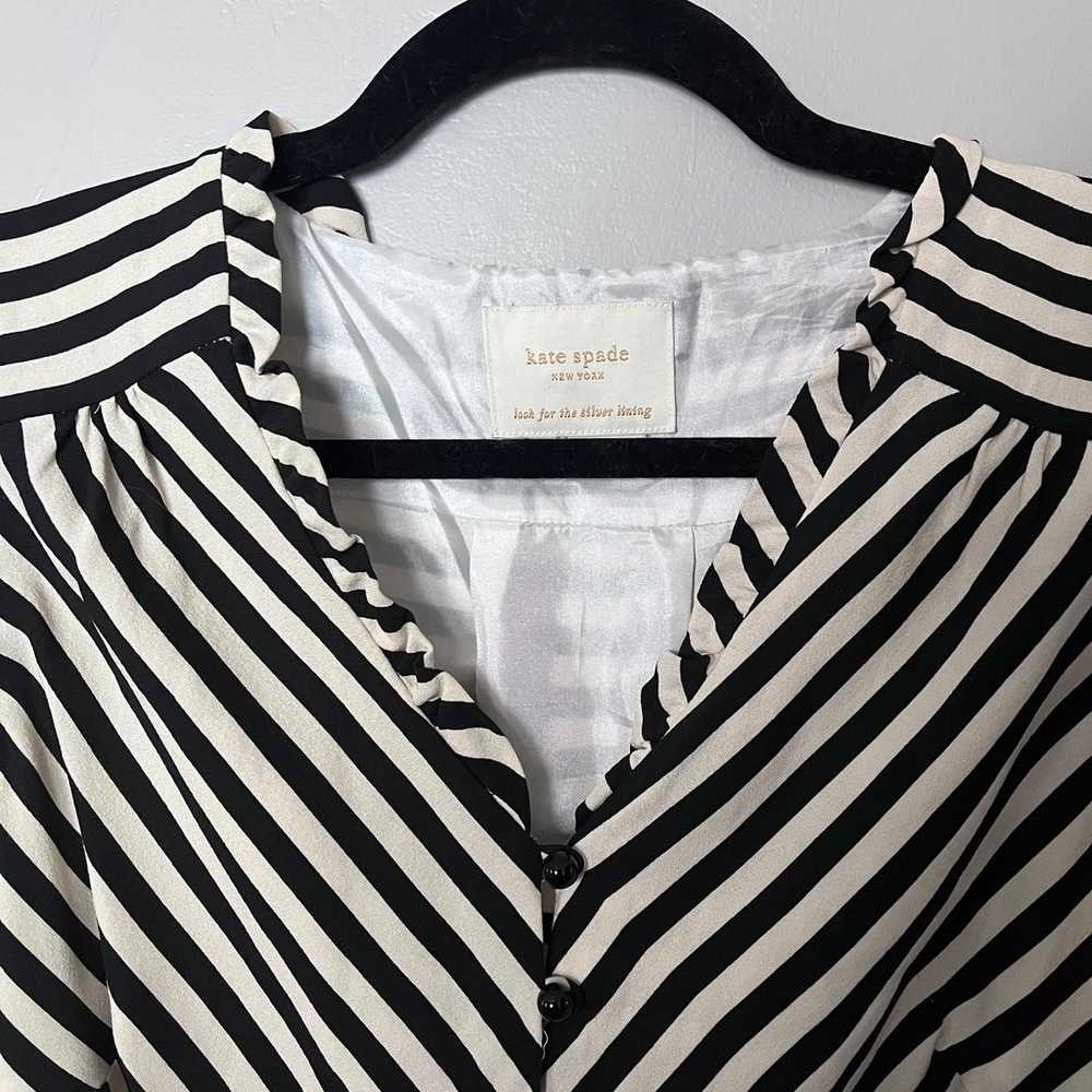 Kate spade silk striped button front sheath fit f… - image 3