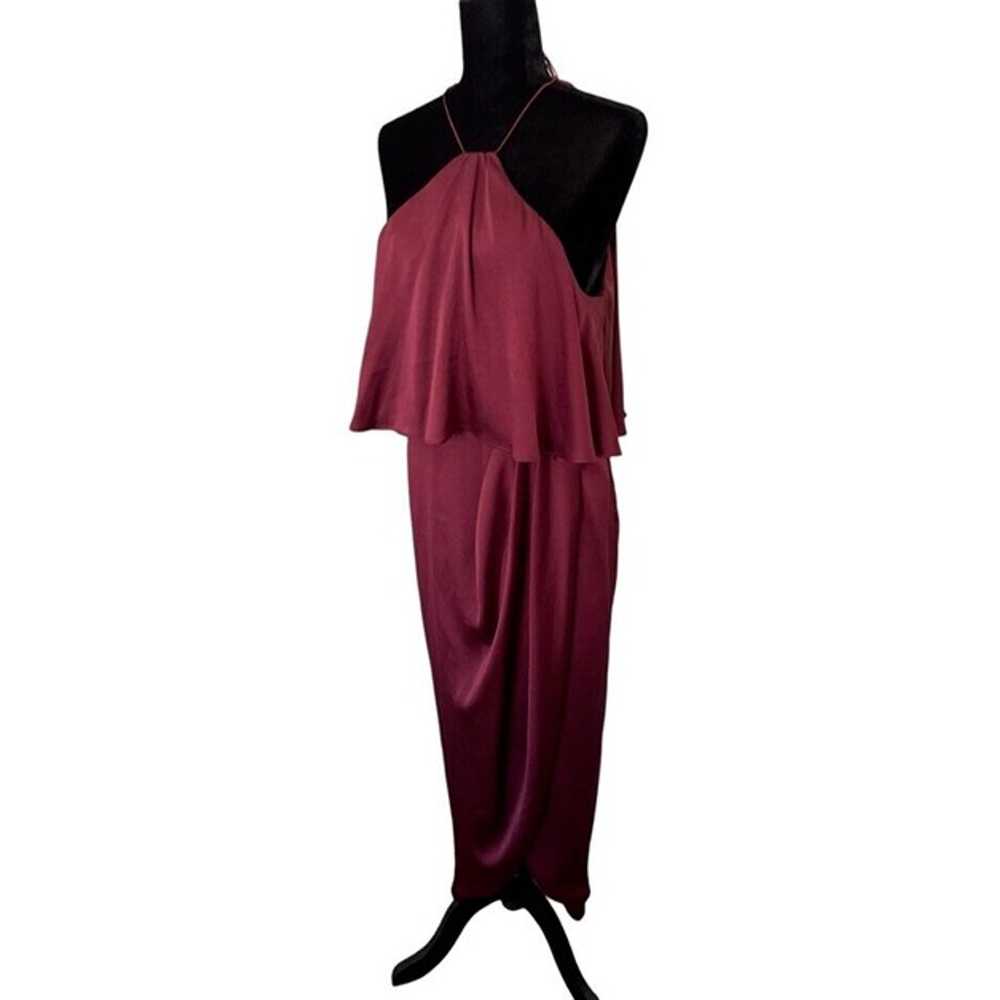 SHONA JOY Luxe Halter Frill Dress Size 8 in Garnet - image 12
