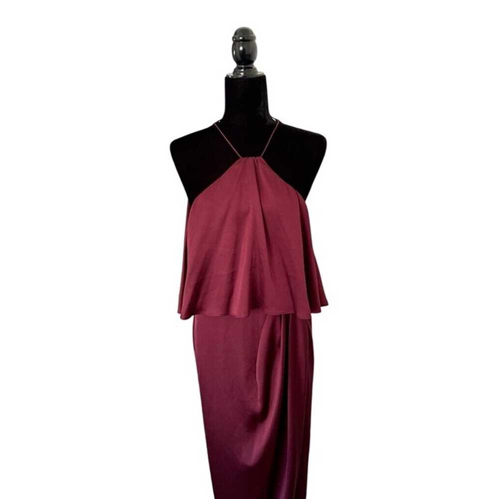 SHONA JOY Luxe Halter Frill Dress Size 8 in Garnet - image 9