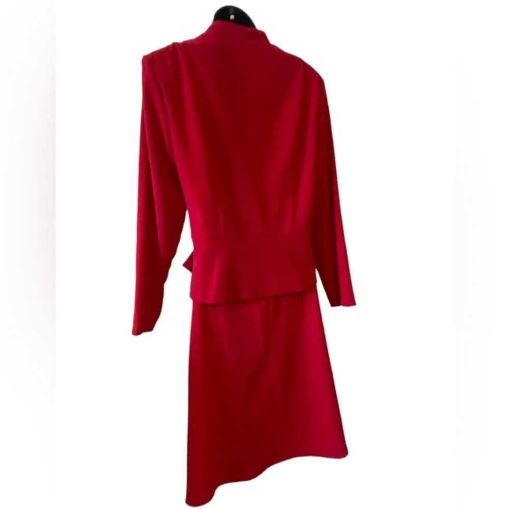 K Studio red 2 piece dress suede look, holiday dr… - image 7