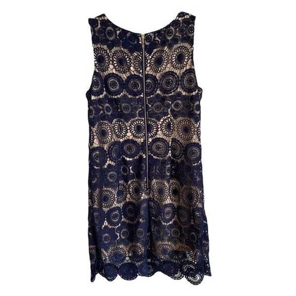 Eliza J Crochet Lace Navy Blue Sleeveless Midi Dr… - image 2
