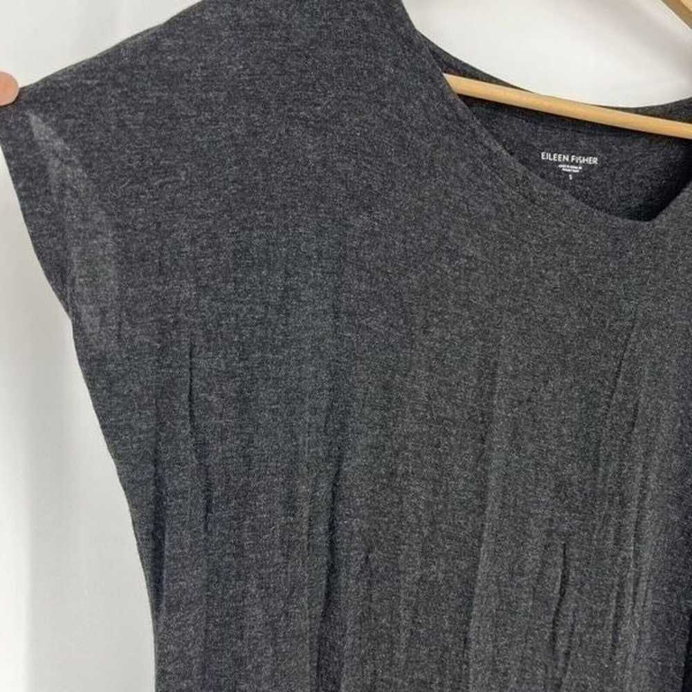 Eileen Fisher Dress Size Small Charcoal Gray V Ne… - image 5