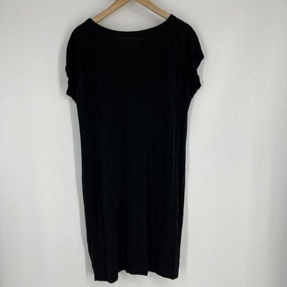 Eileen Fisher Dress Size Small Charcoal Gray V Ne… - image 6