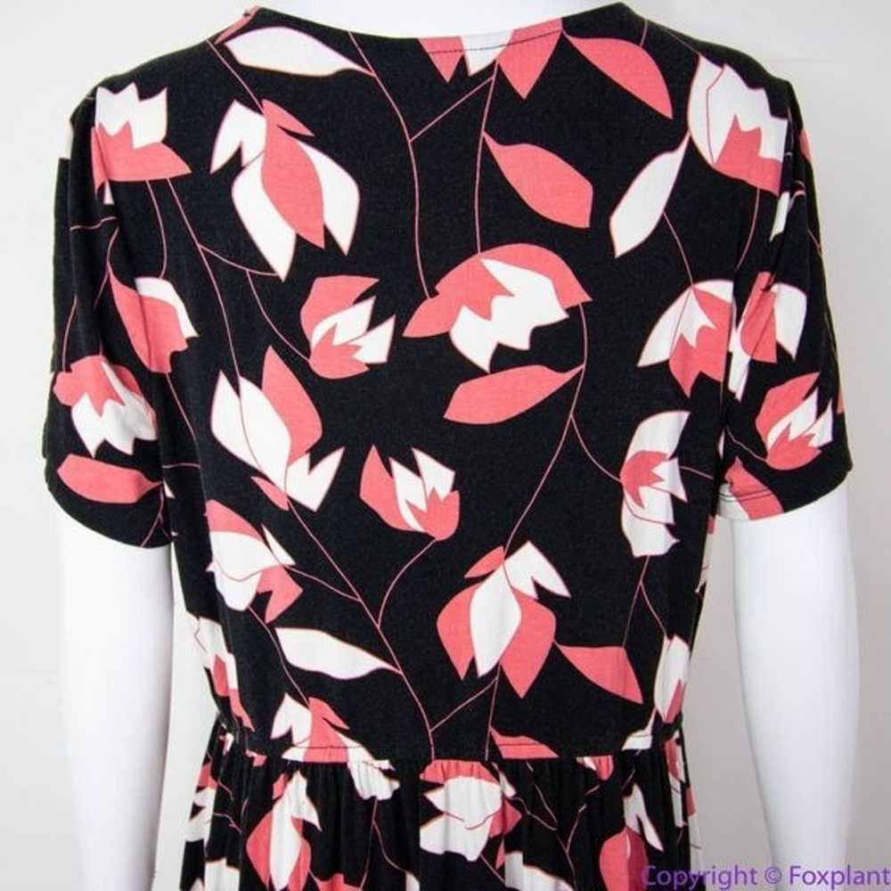 Modcloth black pink floral print short sleeve dre… - image 4