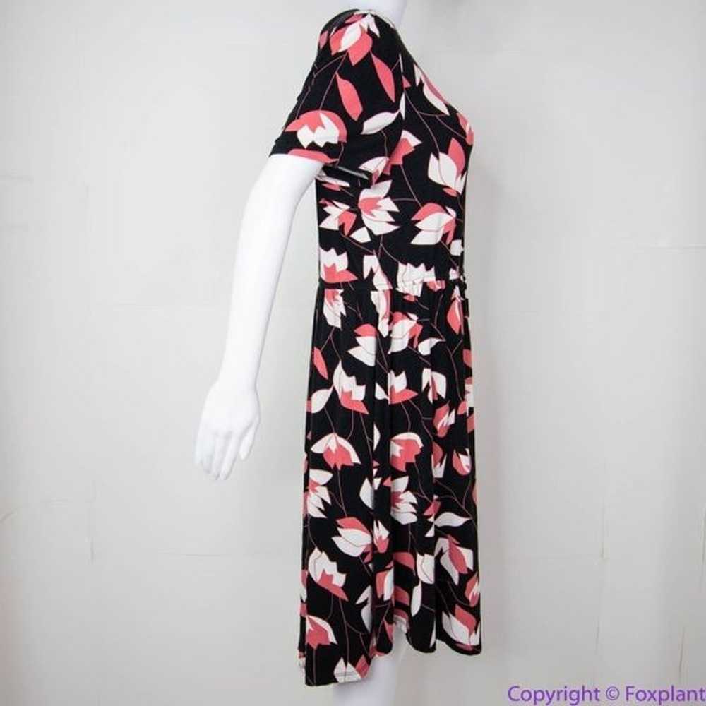 Modcloth black pink floral print short sleeve dre… - image 6