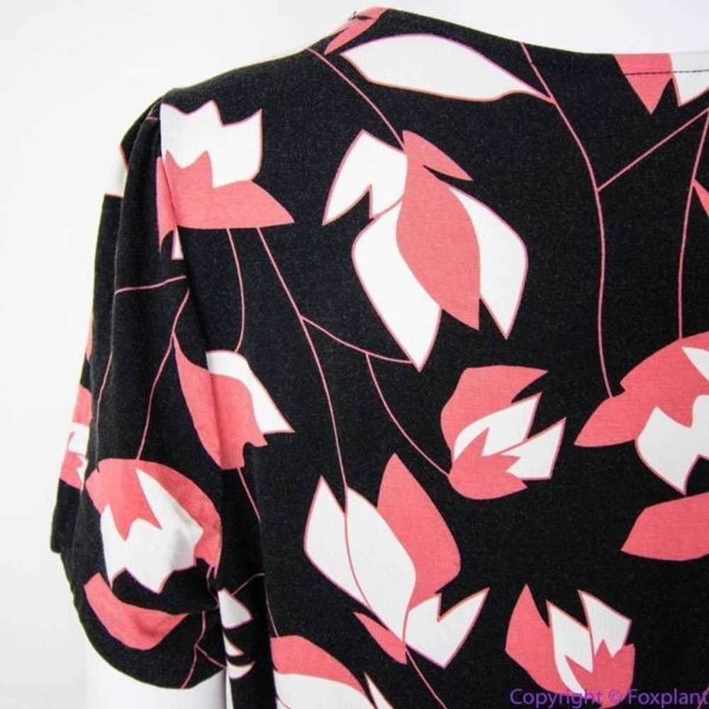 Modcloth black pink floral print short sleeve dre… - image 8
