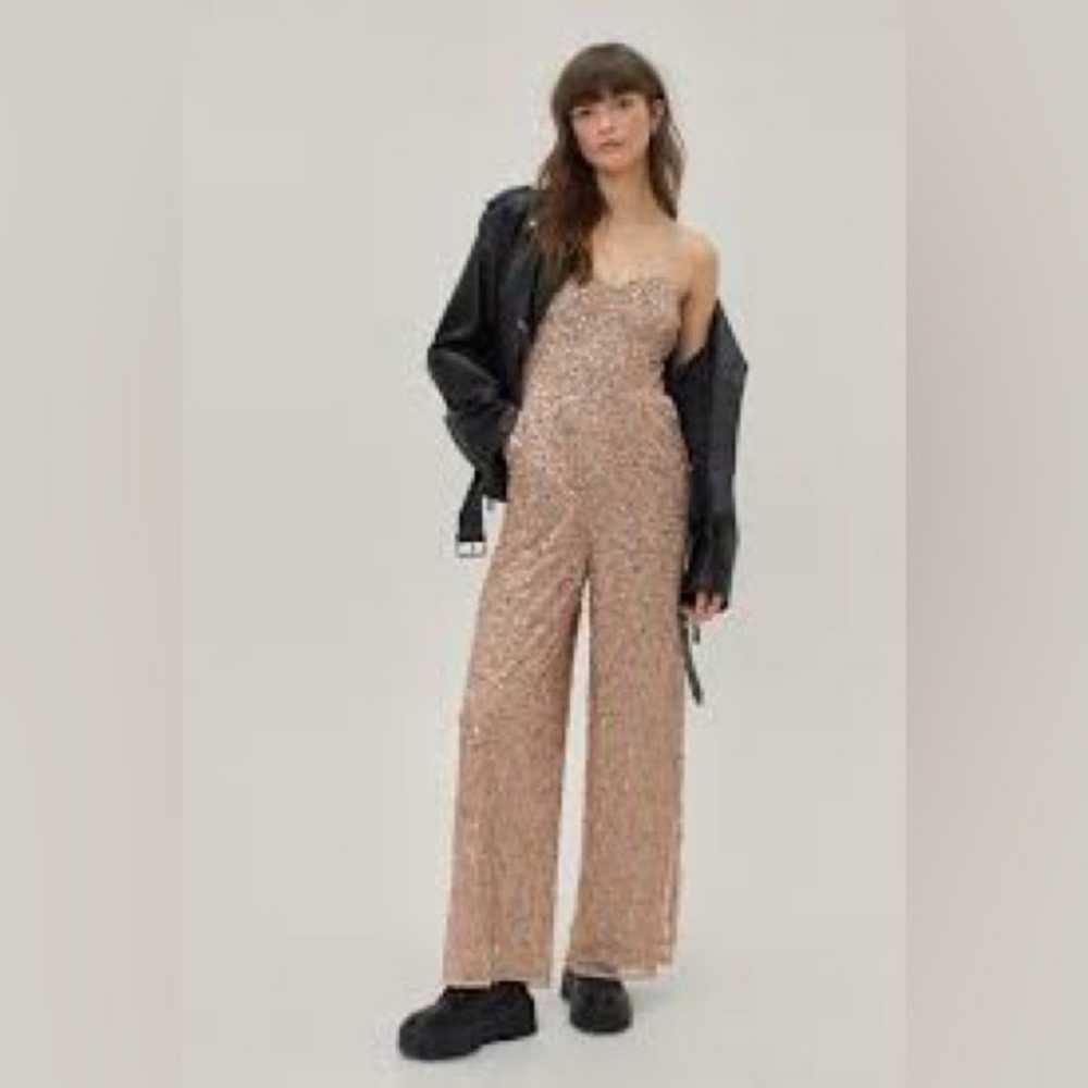 Nasty Gal Collection gold sequined sweetheart nec… - image 3