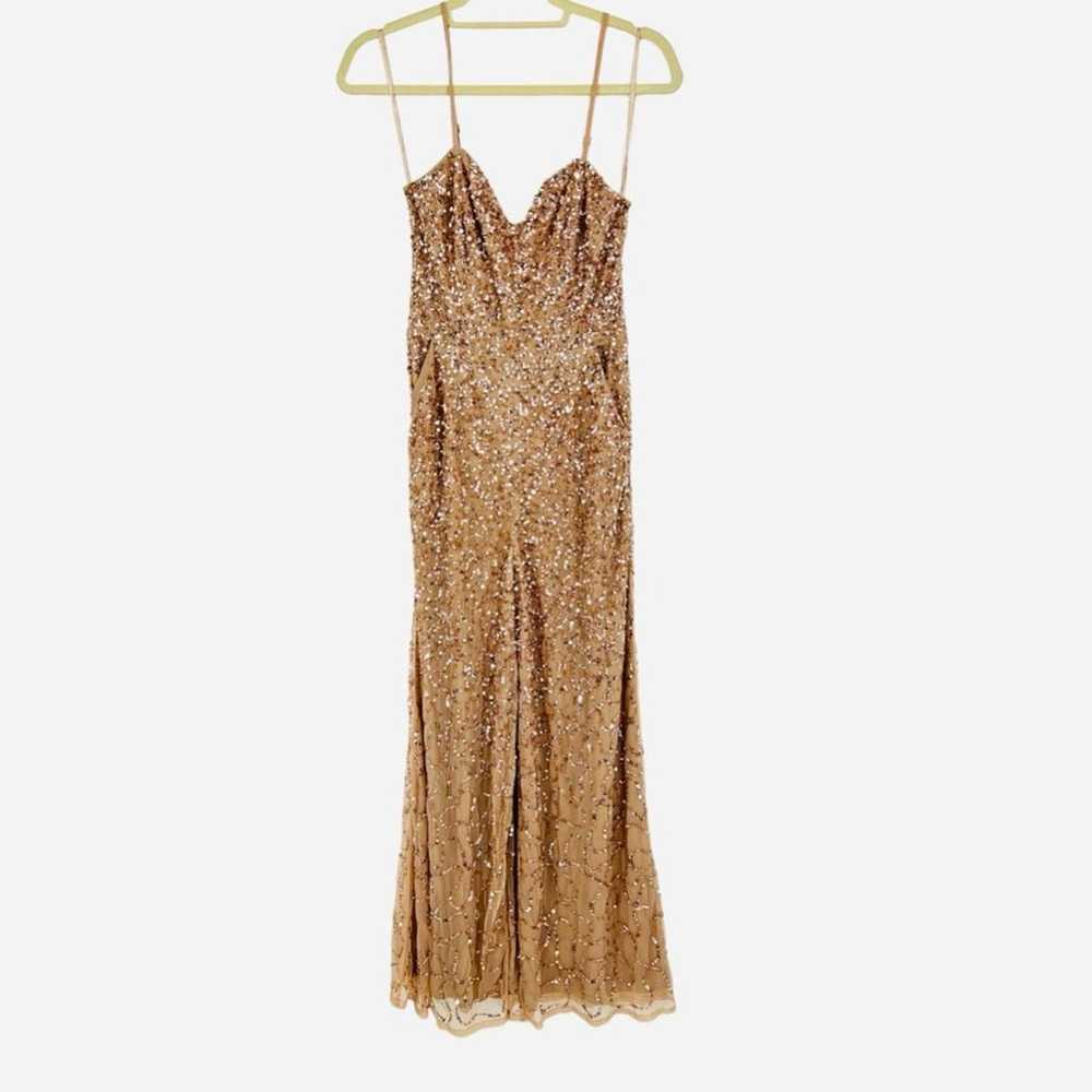 Nasty Gal Collection gold sequined sweetheart nec… - image 5