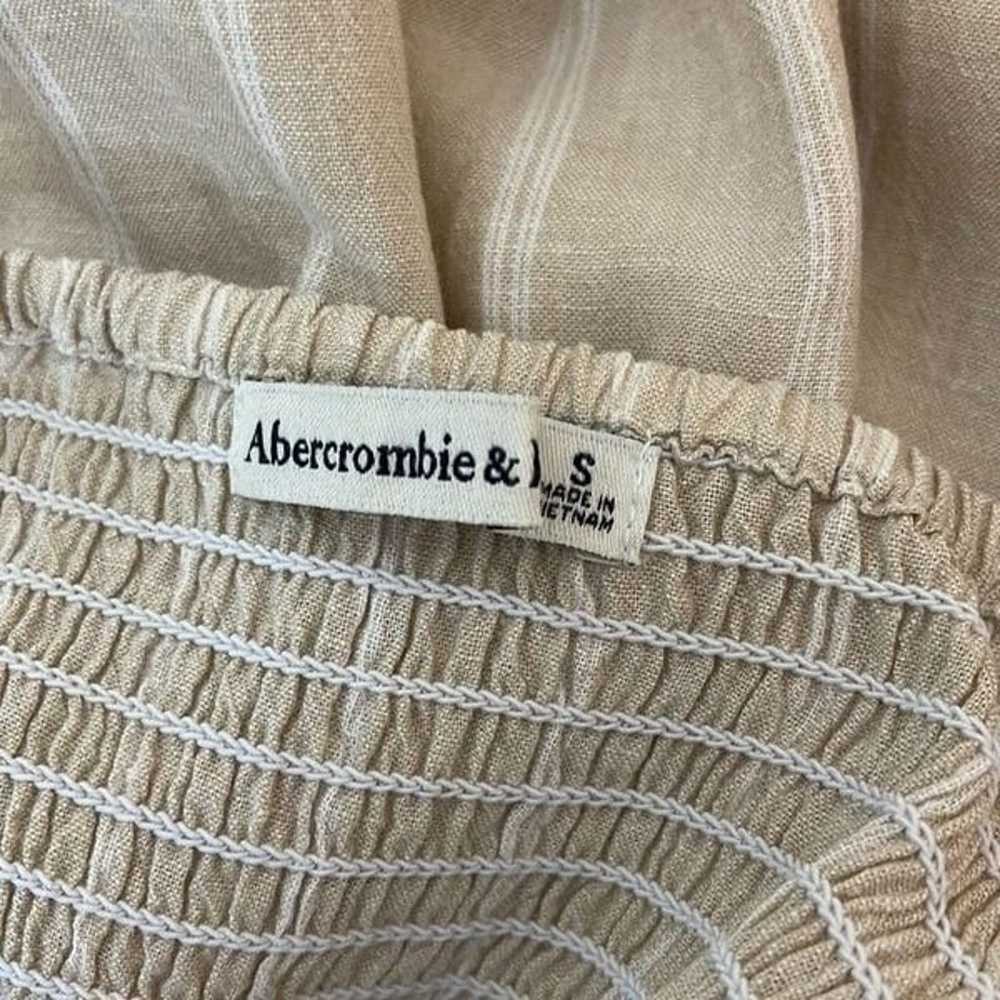 Abercrombie & Fitch Stripe Tie Strap Linen Dress S - image 10