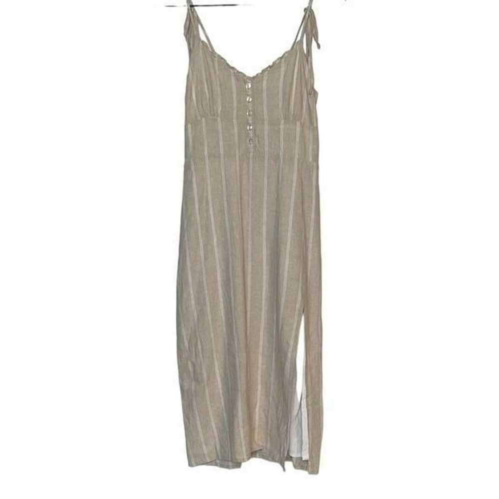 Abercrombie & Fitch Stripe Tie Strap Linen Dress S - image 5