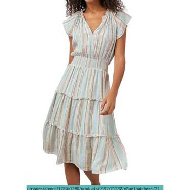 Rails SZ S Amellia Sag Harbour Stripe Dress Linen… - image 1