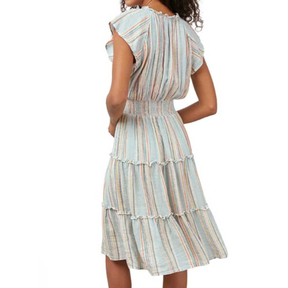Rails SZ S Amellia Sag Harbour Stripe Dress Linen… - image 2