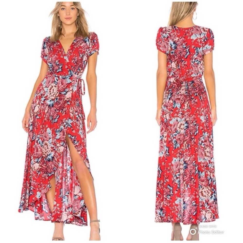 Auguste the Label Abigail Red Floral Wrap Maxi Sh… - image 1