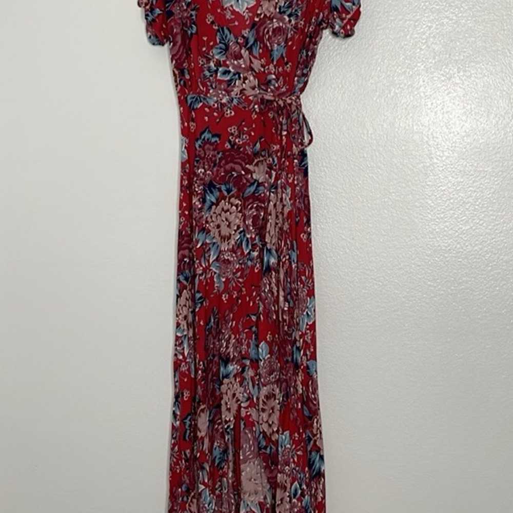 Auguste the Label Abigail Red Floral Wrap Maxi Sh… - image 2