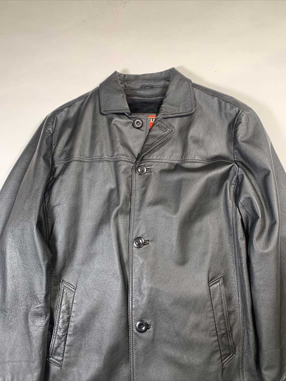 Vintage Black Leather Men's Fionte Italy Jacket S… - image 2