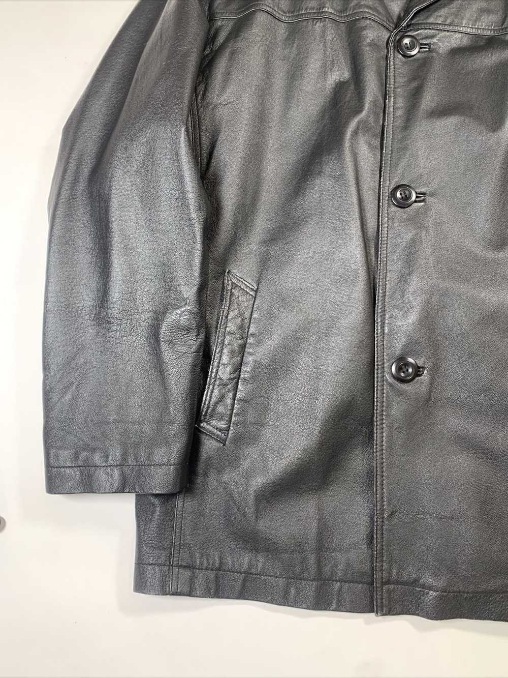 Vintage Black Leather Men's Fionte Italy Jacket S… - image 4