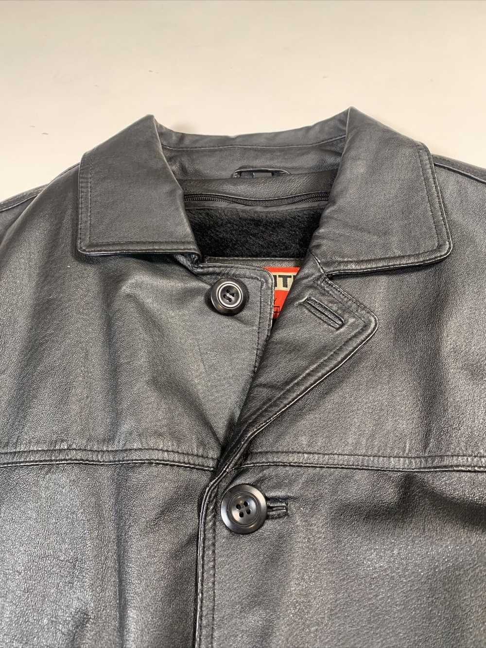 Vintage Black Leather Men's Fionte Italy Jacket S… - image 5