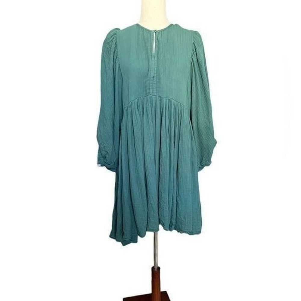 Anthropologie Sundry Teal Balloon Sleeve Tunic Dr… - image 4