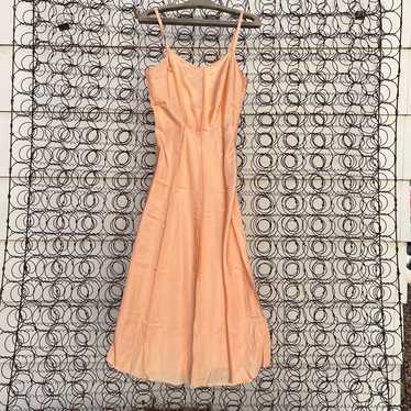 Vintage 60s peach sateen slip dress