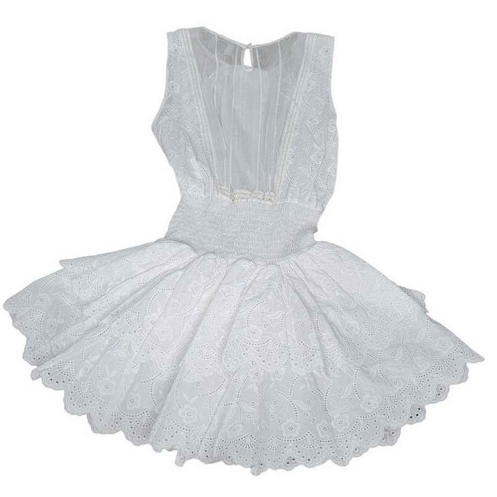 SIR the Label Eyelet Ruffled Mini Dress White siz… - image 2