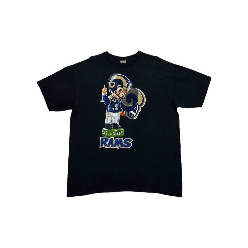 NFL × Vintage Y2K Saint Louis Rams Liquid Blue T-… - image 1