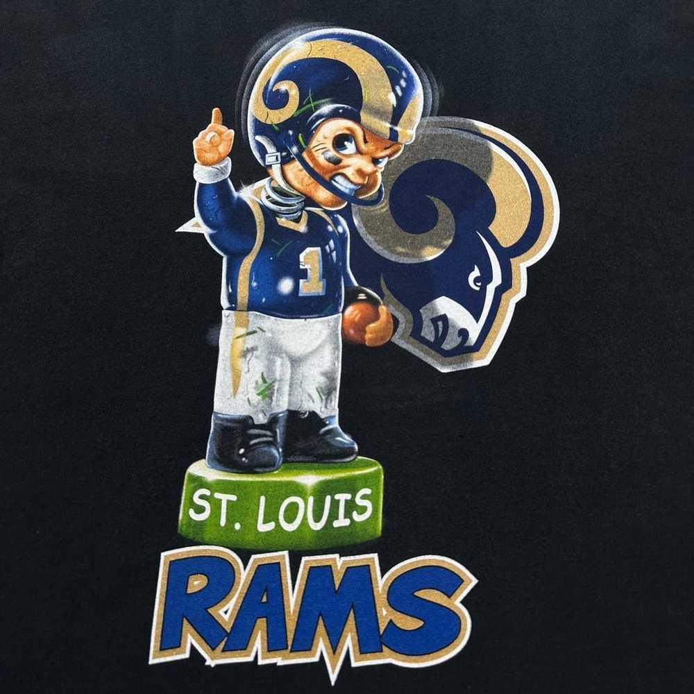 NFL × Vintage Y2K Saint Louis Rams Liquid Blue T-… - image 3