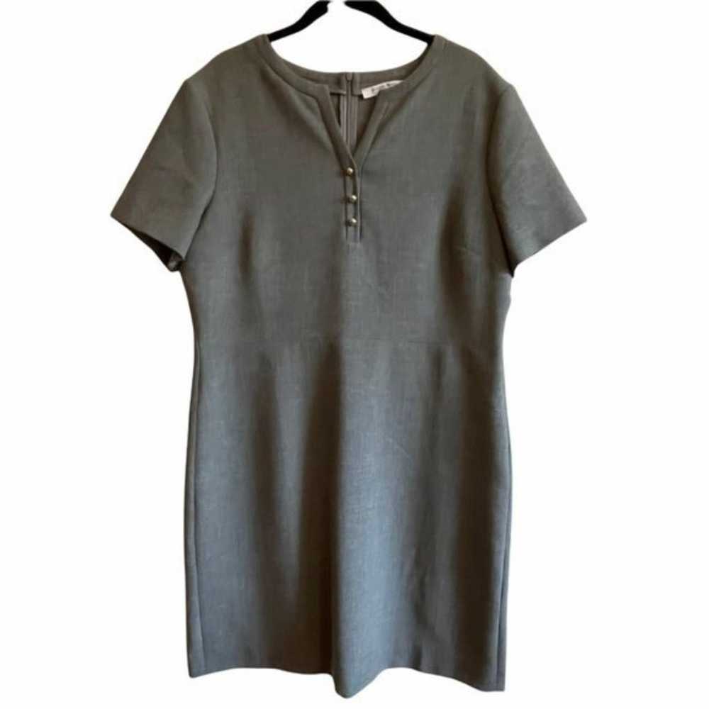 Gerard Darel Short Sleeve V-Neck Mini Dress Gray … - image 1