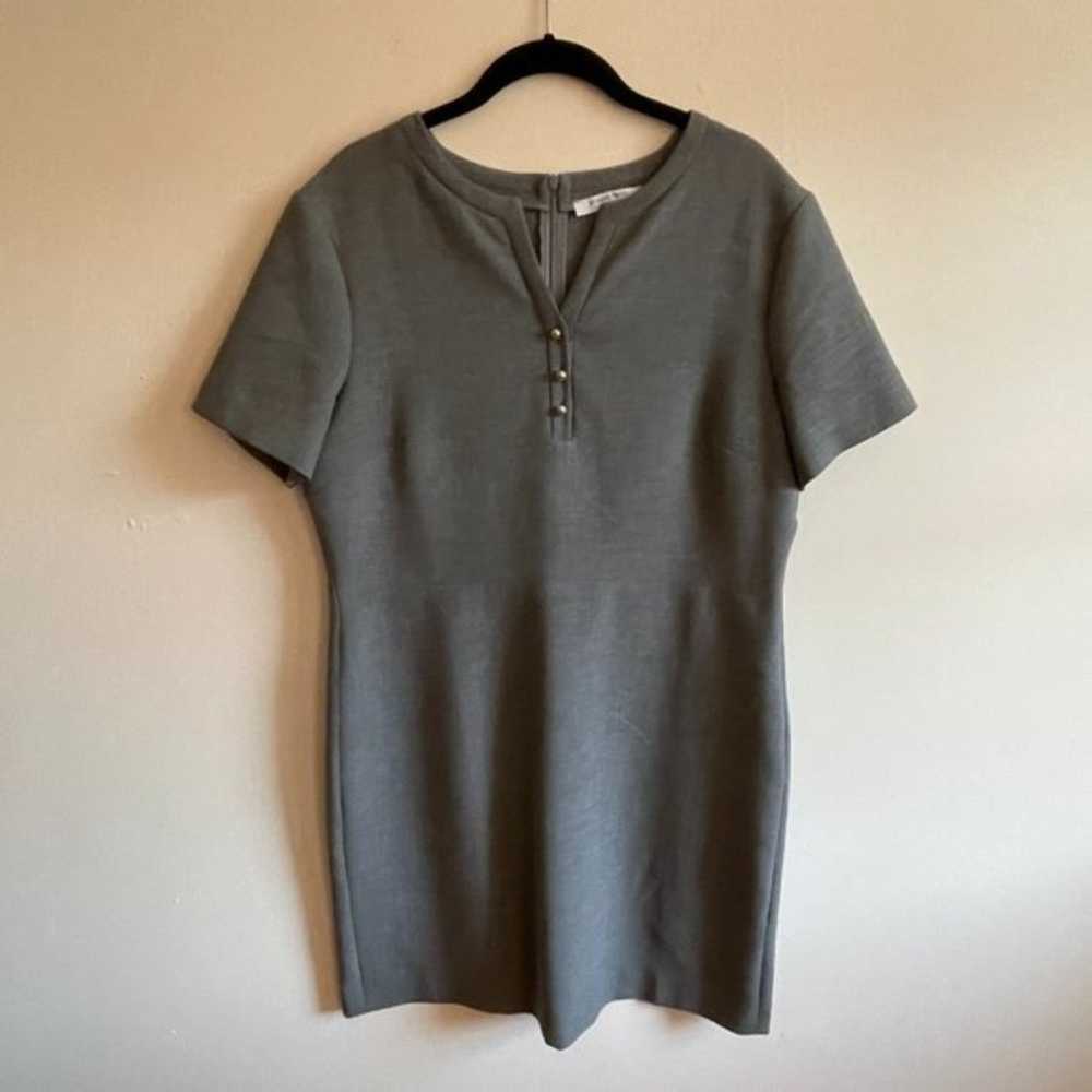 Gerard Darel Short Sleeve V-Neck Mini Dress Gray … - image 2