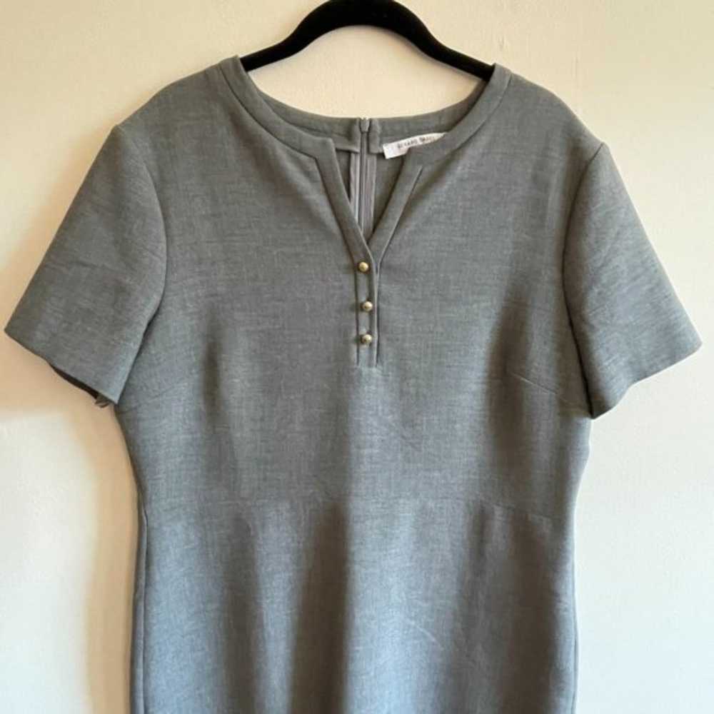 Gerard Darel Short Sleeve V-Neck Mini Dress Gray … - image 3