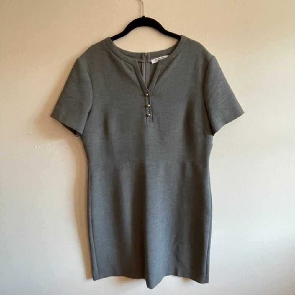 Gerard Darel Short Sleeve V-Neck Mini Dress Gray … - image 6