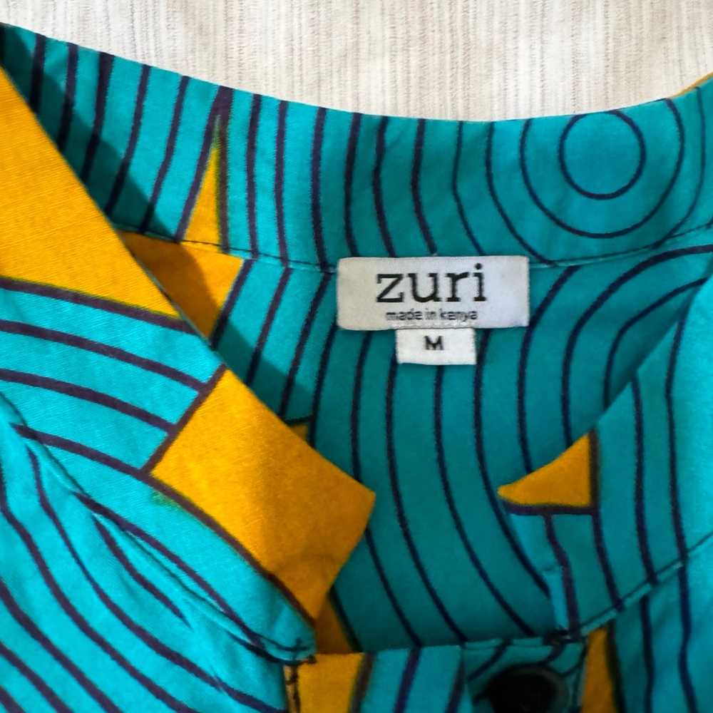 Zuri dress - yellow/teal circle print - image 4
