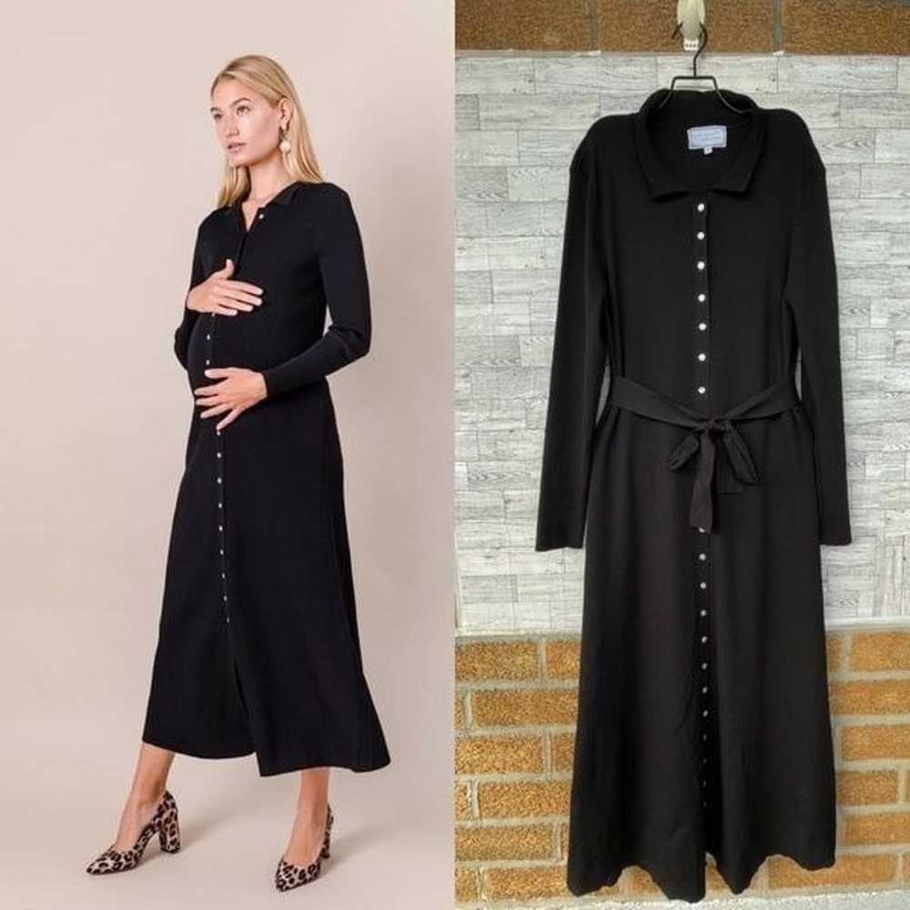 APPARALEL KNIT BUTTON DOWN MAXI DRESS IN BLACK XXL - image 2