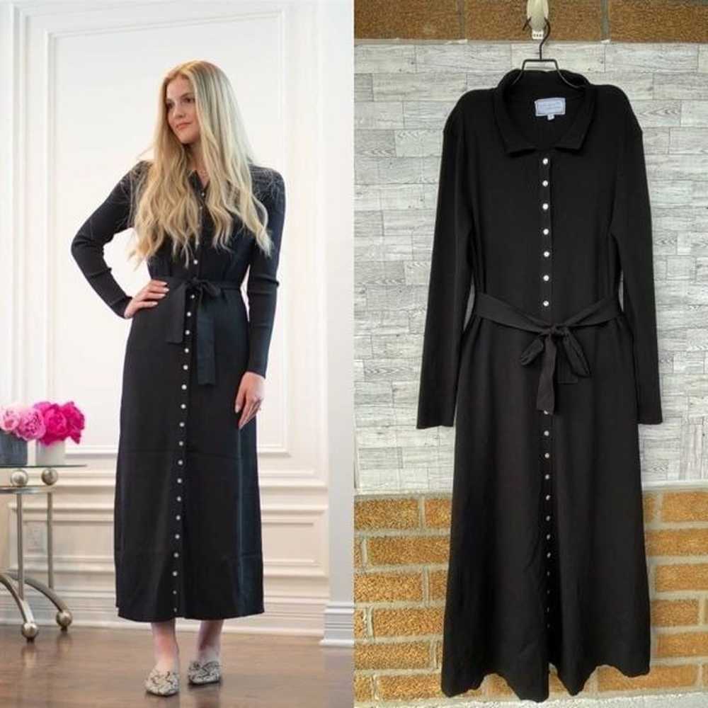 APPARALEL KNIT BUTTON DOWN MAXI DRESS IN BLACK XXL - image 3