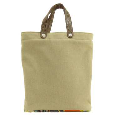 Hermes HERMES Petite Ash Tote Handbag Cotton/Silk… - image 1