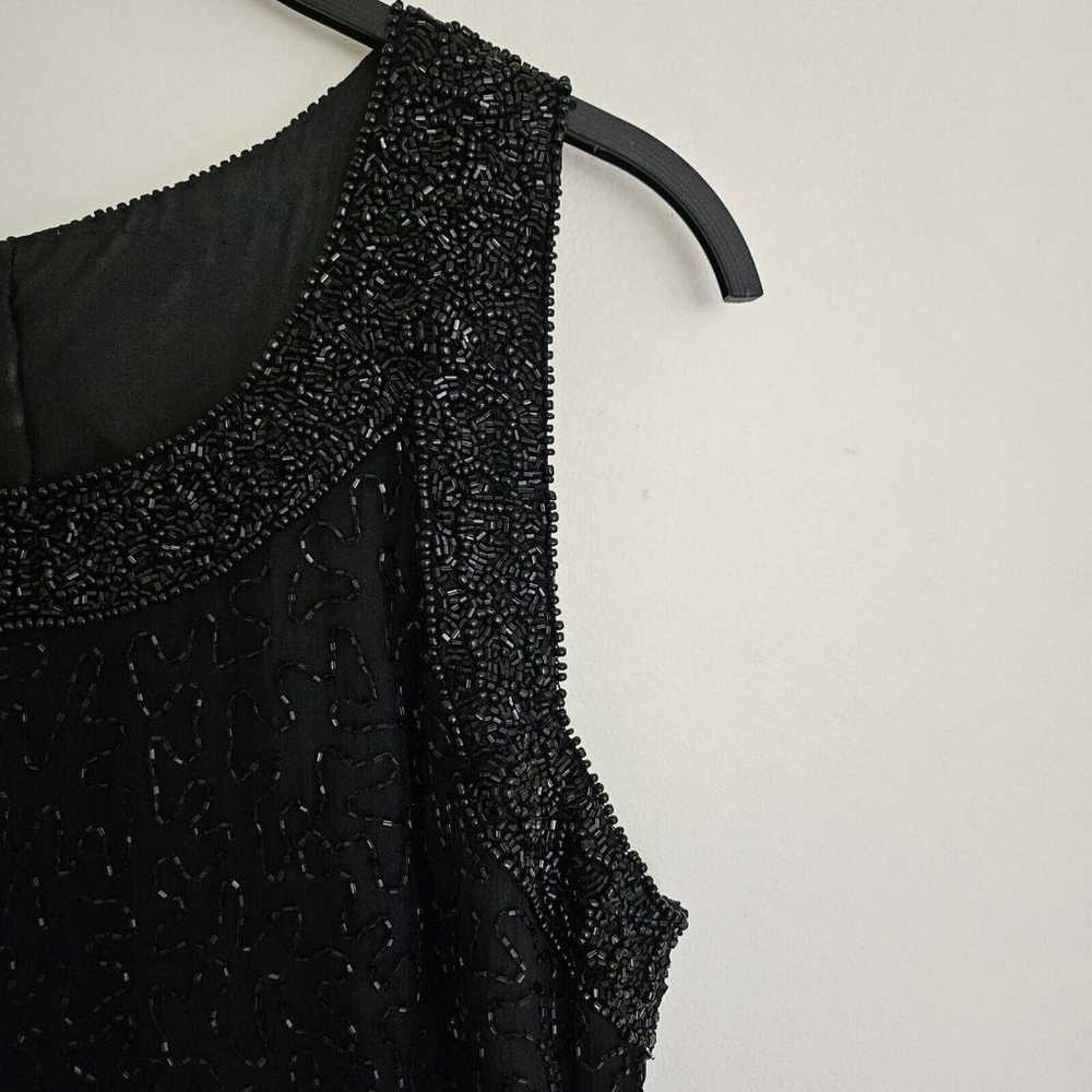 Stunning vintage beaded gown, Black silk and jet … - image 5