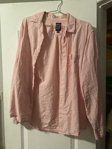 Gap Pink linen gap button-up shirt.