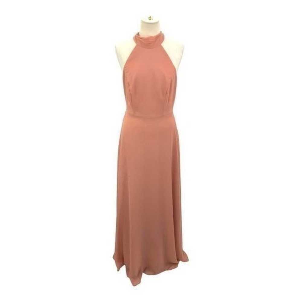 After Six Halter Neck Charmeuse & Crepe Gown Dust… - image 1