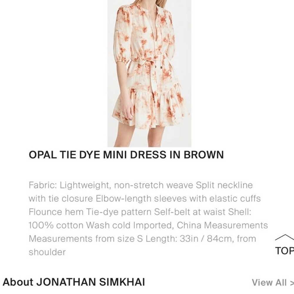 Jonathan Simkhai Opal Tie Dye Dress Orange and Wh… - image 2
