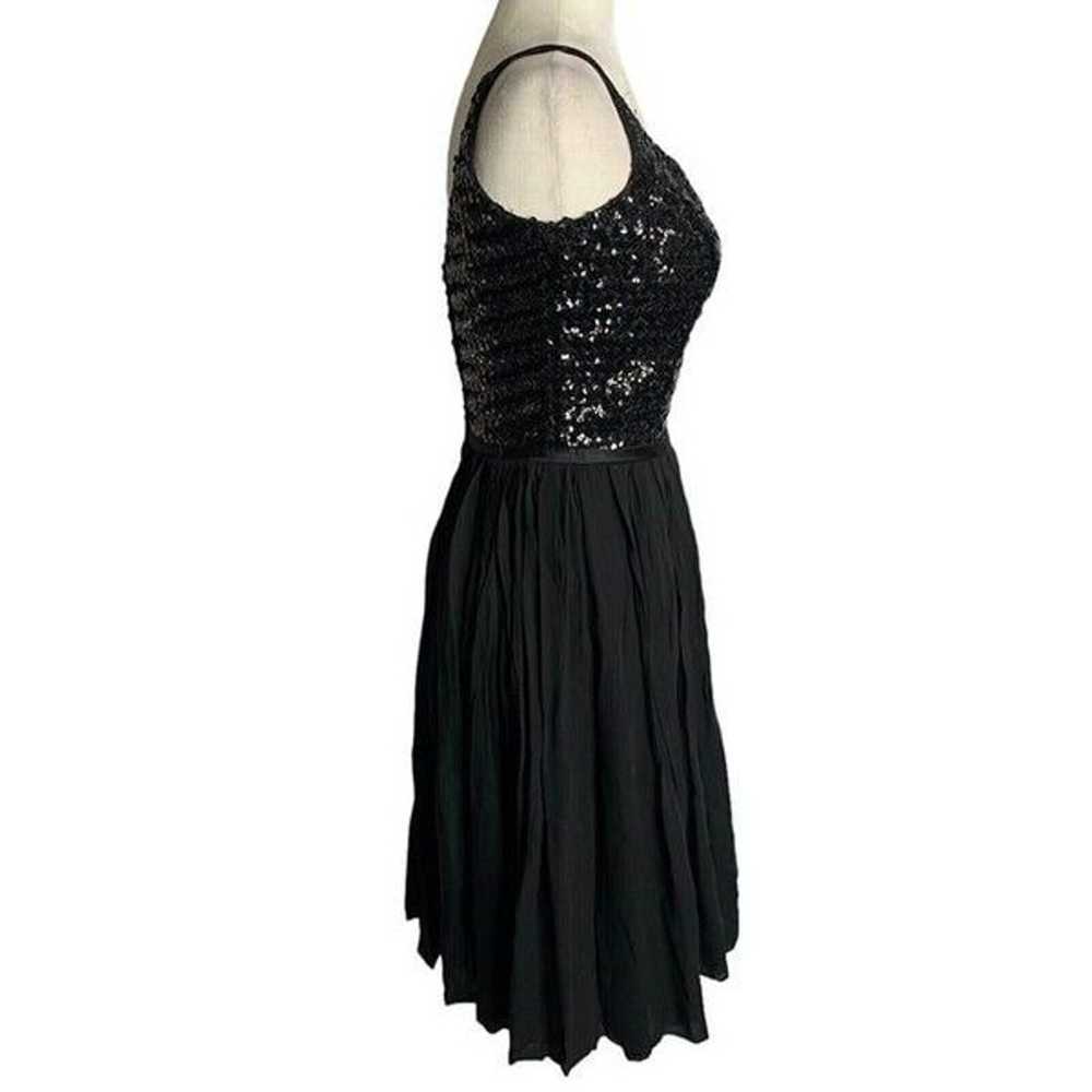 Vintage 50s Sequin Evening Swing Dress S Black Sl… - image 3