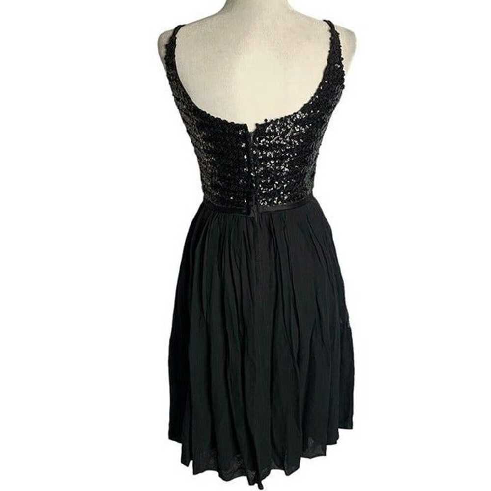 Vintage 50s Sequin Evening Swing Dress S Black Sl… - image 4