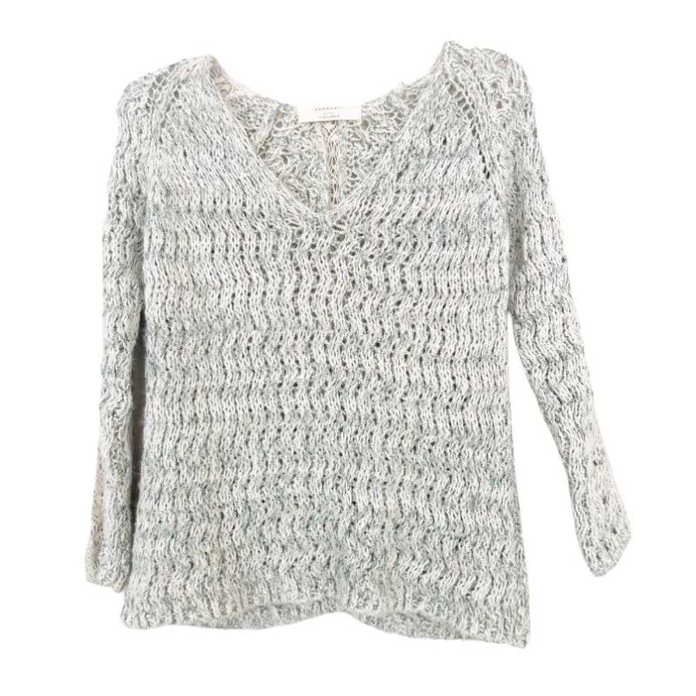 Zara Zara Knit Open Knit V Neck Sweater Sz M - image 1