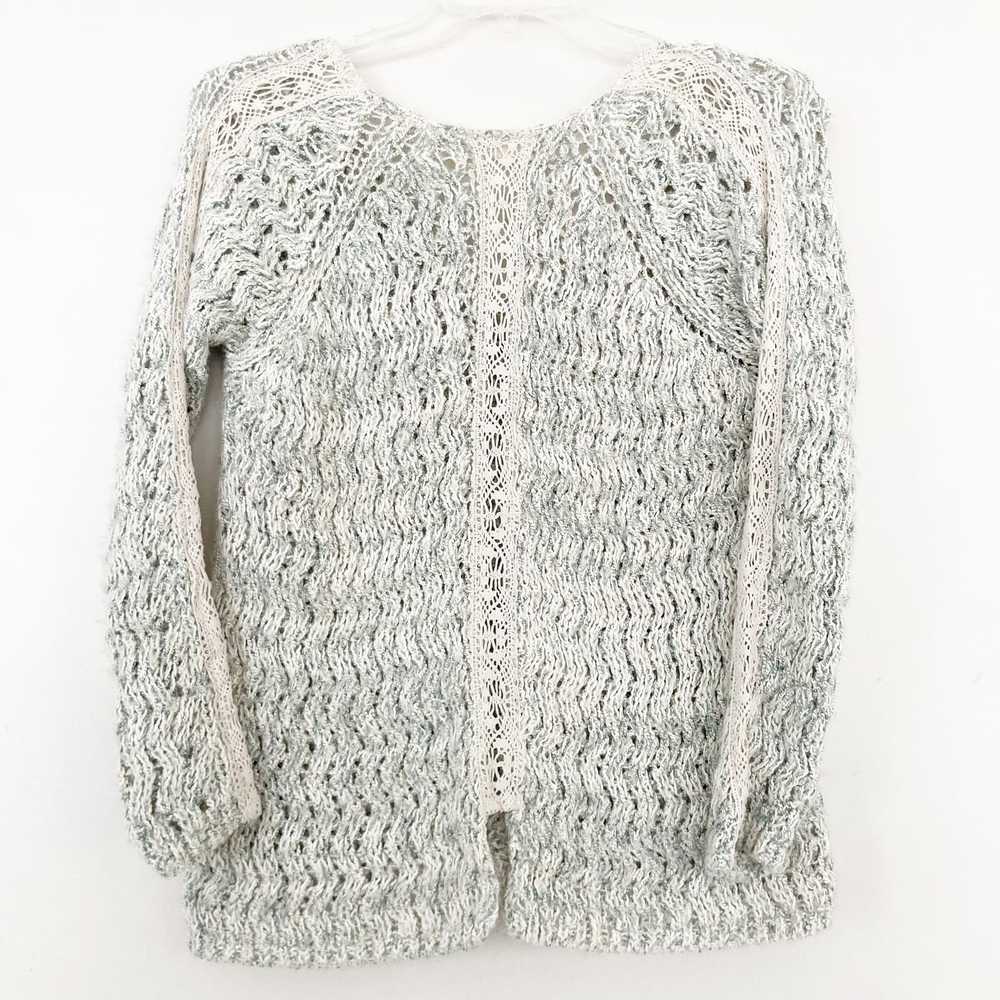 Zara Zara Knit Open Knit V Neck Sweater Sz M - image 2