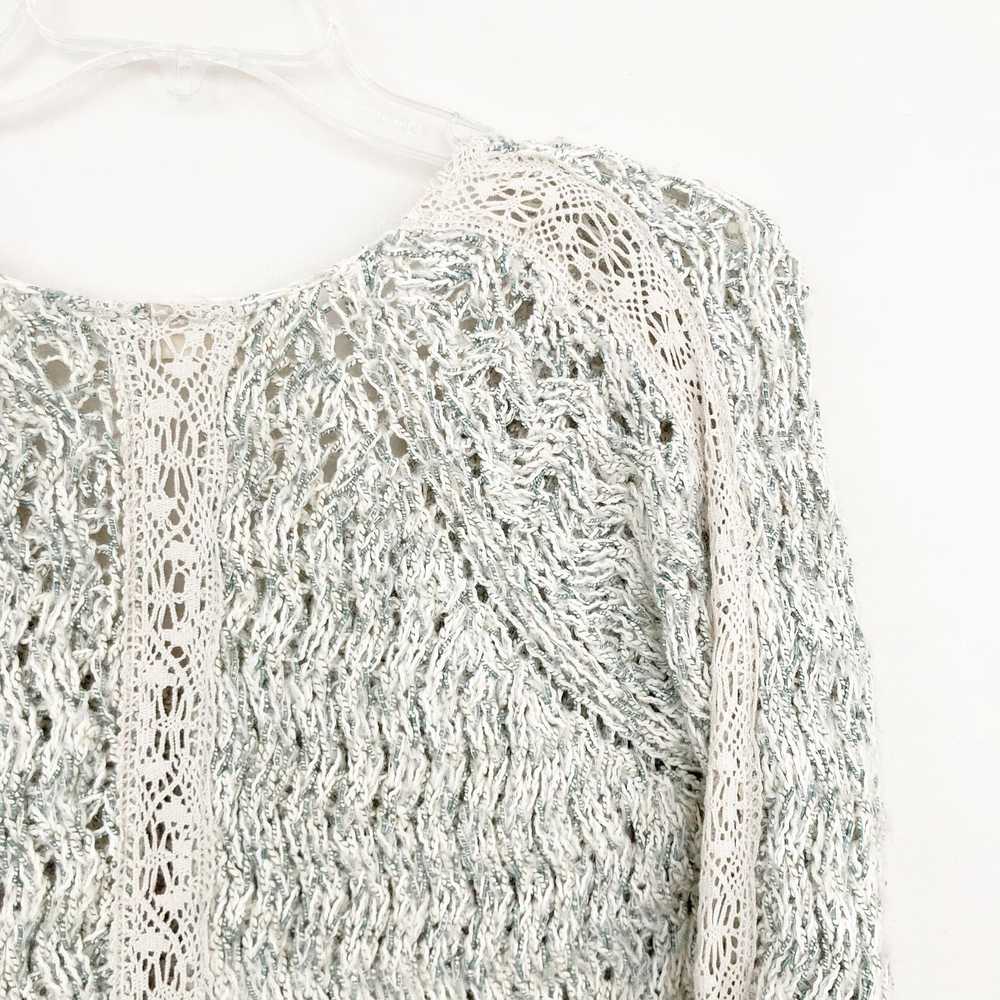 Zara Zara Knit Open Knit V Neck Sweater Sz M - image 3